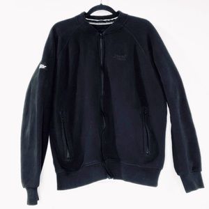 Superdry Orange Label Black Bomber Zip Jacket 2XL
